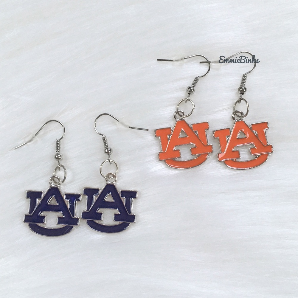 NWT Auburn Tigers Jewelry ~ Set of Auburn University Drop Dangle Earrings - Picture 2 of 13